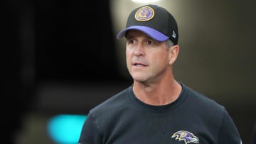 Oct 29, 2023; Glendale, Arizona, USA; Baltimore Ravens head coach John Harbaugh looks on prior to the game against the Arizona Cardinals at State Farm Stadium. Mandatory Credit: Joe Camporeale-USA TODAY Sports