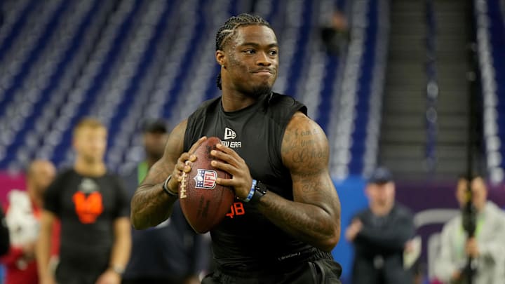 Alabama quarterback Jalen Milroe on Mar 1, 2025. Alabama quarterback Jalen Milroe on Mar 1, 2025.