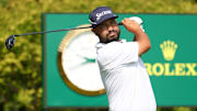 JJ Spaun plays his shot from the first tee during the first round of the U.S. Open. 
