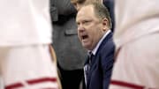 Wisconsin head coach Greg Gard is shown during the first half of their game against Indiana Tuesday, February 4, 2025 at the Kohl Center in Madison, Wisconsin.