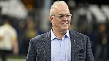 Dec 24, 2022; Arlington, Texas, USA; Dallas Cowboys CEO Stephen Jones before the game between the