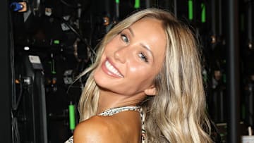 Alix Earle backstage at the 2025 SI Swimsuit Runway Show in Miami, Fla.