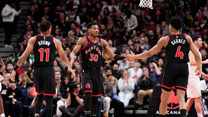 Ochai Agbaji, Scottie Barnes, Bruce Brown, Toronto Raptors