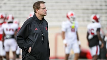 Indiana head coach Curt Cignetti looks on during spring practice at Memorial Stadium on Thursday, April 3, 2025.