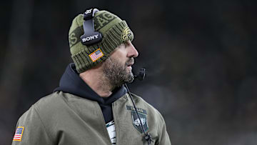 Nov 10, 2025; Green Bay, Wisconsin, USA; Philadelphia Eagles head coach Nick Sirianni on the sidelines in the first half against the Green Bay Packers at Lambeau Field. 