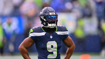 Seattle Seahawks running back Kenneth Walker III during warmups before the game against the Minnesota Vikings.