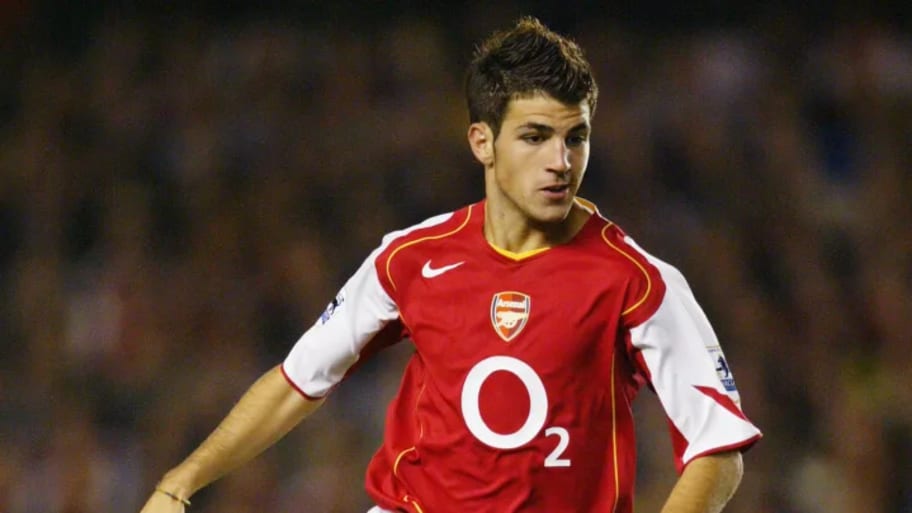Cesc Fabregas in action for Arsenal aged just 17