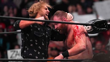 Hangman Adam Page and Jon Moxley during AEW Dynamite at Footprint Center. 