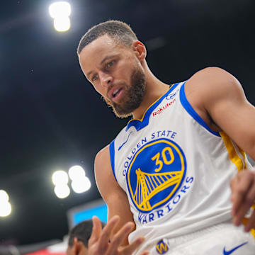 Mar 24, 2024; Minneapolis, Minnesota, USA; Golden State Warriors guard Stephen Curry (30) after a foul against the Minnesota Timberwolves in the fourth quarter at Target Center. Mandatory Credit: Brad Rempel-Imagn Images