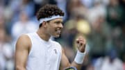 Ben Shelton beat Lorenzo Sonego to advance to the Wimbledon quarterfinals.