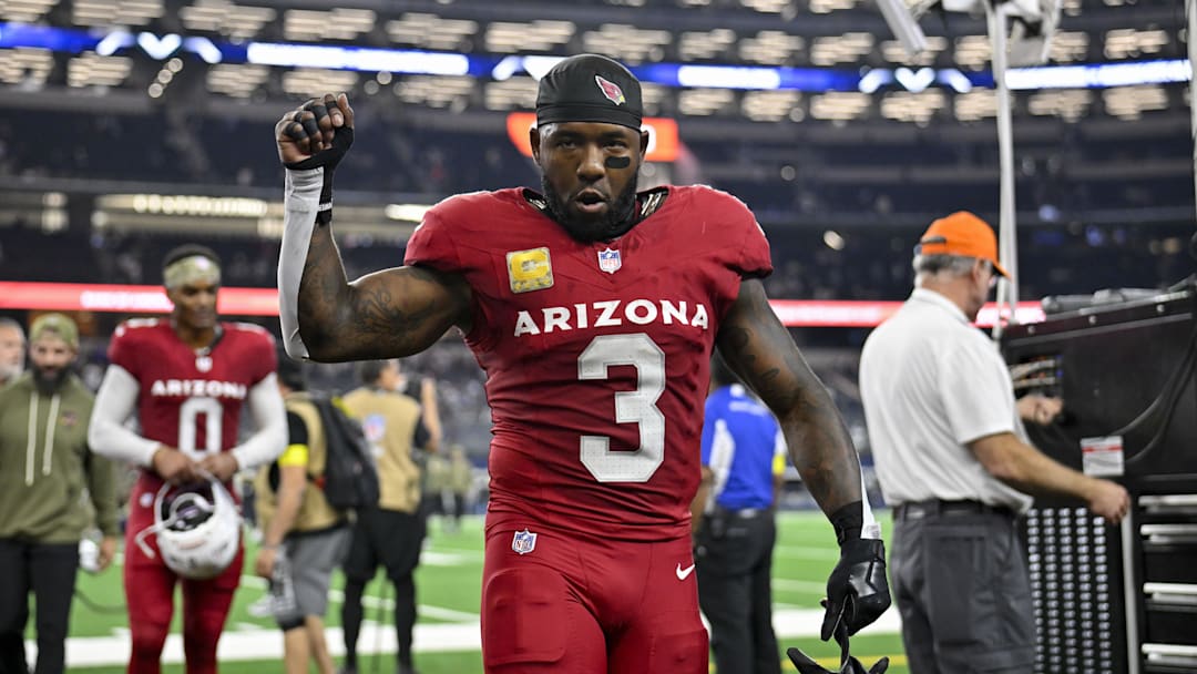 Nov 3, 2025; Arlington, Texas, USA; Arizona Cardinals safety Budda Baker (3) walks off the field after the game between the Dallas Cowboys and the Arizona Cardinals at AT&T Stadium. Mandatory Credit: Jerome Miron-Imagn Images