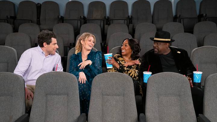 "Welcome to the World" -- Coverage of the CBS Original Series THE NEIGHBORHOOD, scheduled to air on the CBS Television Network. Pictured (L-R): Max Greenfield as Dave, Beth Behrs as Gemma, Tichina Arnold as Tina, and Cedric the Entertainer as Calvin. Photo: Monty Brinton/CBS ©2024 CBS Broadcasting, Inc. All Rights Reserved.