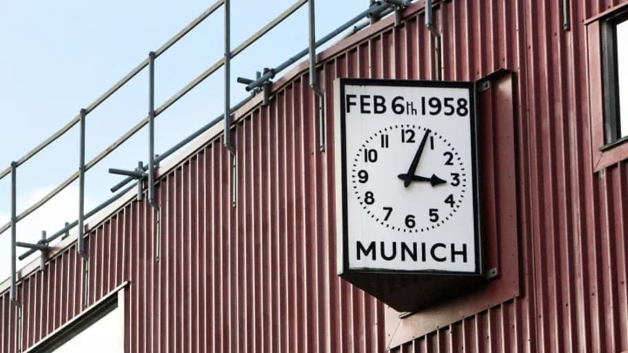 The Old Trafford clock is a permanent tribute to Munich.