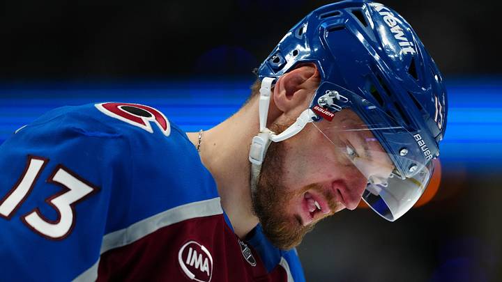 May 5, 2026; Denver, Colorado, USA; Colorado Avalanche right wing Valeri Nichushkin (13) looks on during the third period against the Minnesota Wild in game two of the second round of the 2026 Stanley Cup Playoffs at Ball Arena. Mandatory Credit: Ron Chenoy-Imagn Images
