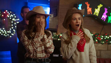 The Merry Gentlemen. (L-R) Marla Sokoloff as Marie and Britt Robertson as Ashley in The Merry Gentlemen