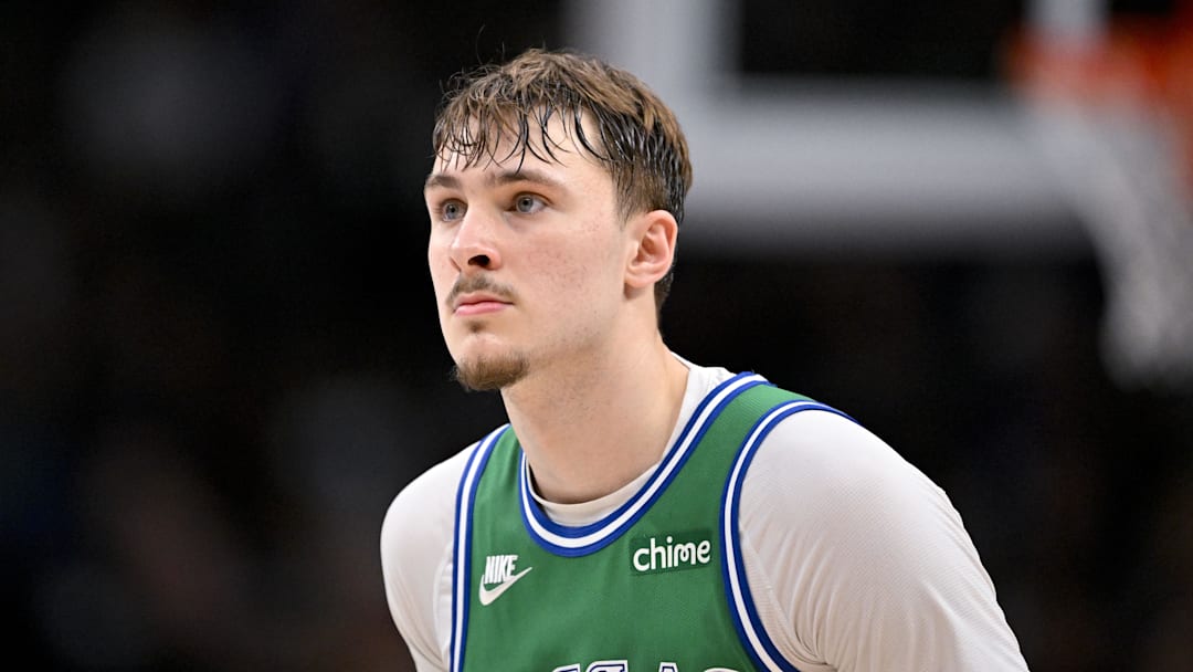 Mar 21, 2026; Dallas, Texas, USA; Dallas Mavericks forward Cooper Flagg (32). Mandatory Credit: Jerome Miron-Imagn Images
