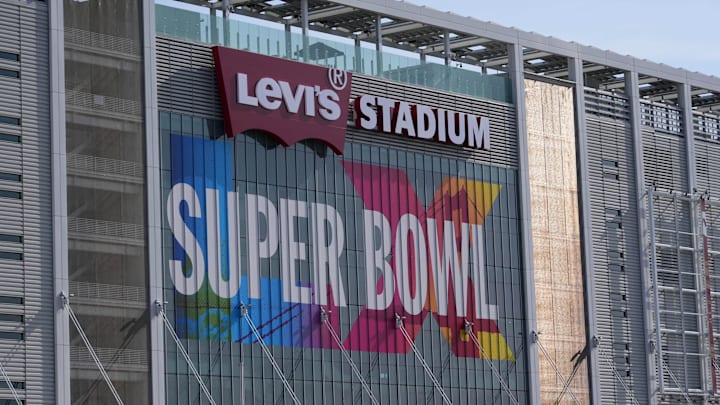 Jan 29, 2026; Santa Clara, California, USA; A general overall view of Levi's Stadium, the site of Super Bowl 60 between the New England Patriots and the Seattle Seahawks. Mandatory Credit: Kirby Lee-Imagn Images