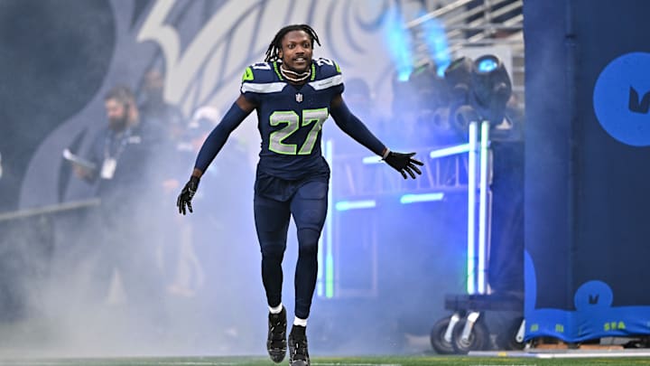 Riq Woolen of the Seattle Seahawks