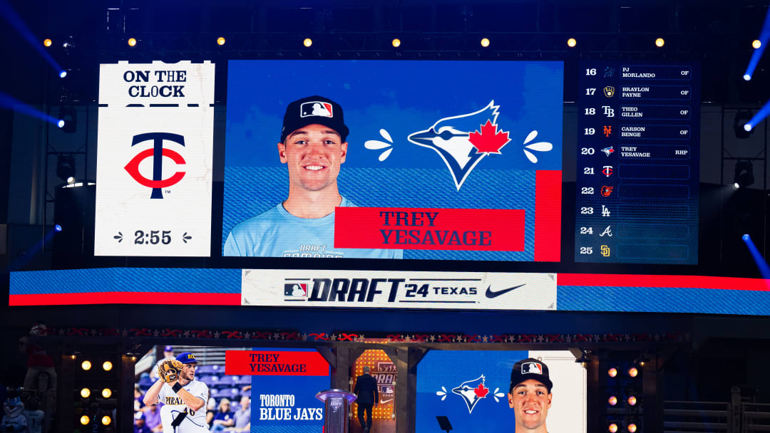 Toronto Blue Jays first-round pick Trey Yesavage is pictured after being taken 20th overall earlier this week at the 2024 MLB Draft.