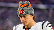 Cincinnati Bengals quarterback Joe Burrow (9) heads for the locker room after the fourth quarter of the NFL Week 14 game between the Buffalo Bills and the Cincinnati Bengals at Highmark Stadium in Orchard Park, N.Y., on Sunday, Dec. 7, 2025. The Bills overcame a halftime deficit to win 39-34.