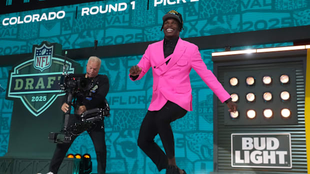 Colorado Buffaloes wide receiver Travis Hunter is selected by the Jacksonville Jaguars as the number two pick in the first ro