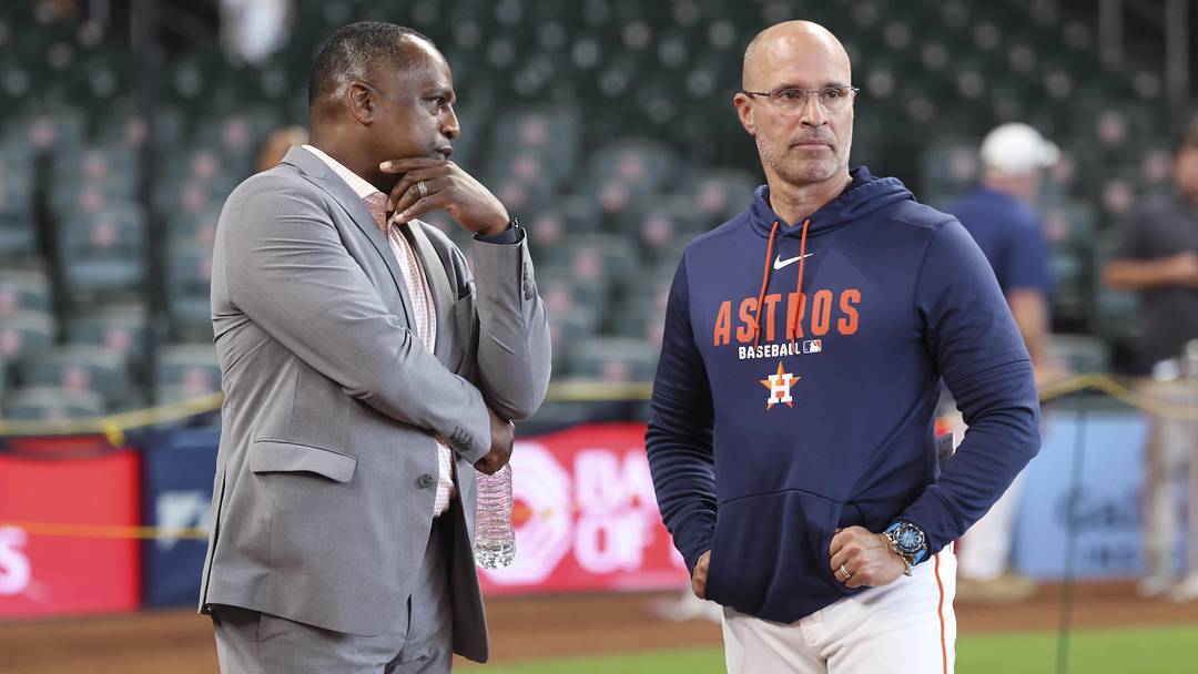 Houston Astros general manager Dana Brown (left) and manager Joe Espada (right) Houston Astros general manager Dana Brown (left) and manager Joe Espada (right)