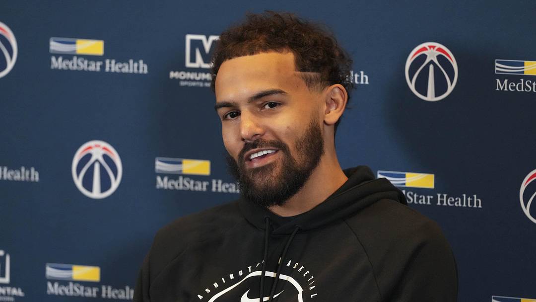 Feb 24, 2026; Atlanta, Georgia, USA; Washington Wizards guard Trae Young (3) meets with the media during his first return to play the Atlanta Hawks at State Farm Arena. Mandatory Credit: Dale Zanine-Imagn Images Feb 24, 2026; Atlanta, Georgia, USA; Washington Wizards guard Trae Young (3) meets with the media during his first return to play the Atlanta Hawks at State Farm Arena. Mandatory Credit: Dale Zanine-Imagn Images