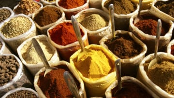Spices for sale at a market.