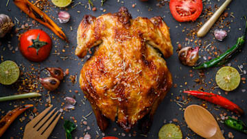 The turkey is always the center of attention on Thanksgiving.