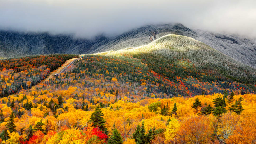 Mount Washington is the highest peak in the northeastern United States at 6288 feet and New Hampshire’s highest point.