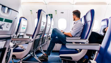 Most travelers prefer the window seat.