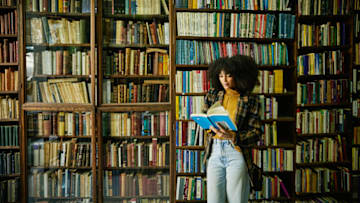 Looks like she's reading a novel, not a novella.
