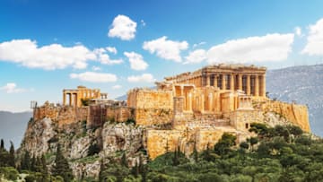 The Parthenon sits atop Athens’s Acropolis.