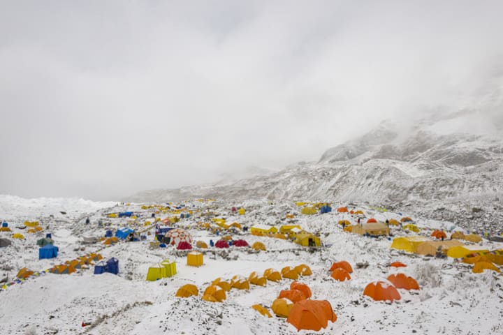 Unpredictable weather at Everest Base Camp.