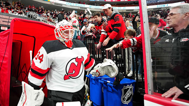 New Jersey Devils goaltender Jake Allen