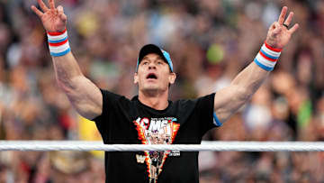 Apr 1, 2023; inglewood, CA, USA; John Cena during Wrestlemania Night 1 at SoFi Stadium. Mandatory Credit: Joe Camporeale-Imagn Images