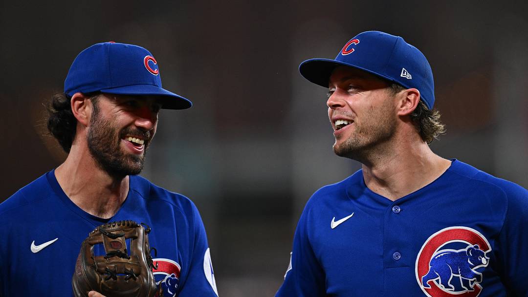 Jul 7, 2026; Baltimore, Maryland, USA; Chicago Cubs infielder Dansby Swanson (7) and infielder Nico Hoerner (2) run back to the dugout after working together to complete a double play in the fifth inning against the Baltimore Orioles at Oriole Park at Camden Yards. Mandatory Credit: Jamie Sabau-Imagn Images Jul 7, 2026; Baltimore, Maryland, USA; Chicago Cubs infielder Dansby Swanson (7) and infielder Nico Hoerner (2) run back to the dugout after working together to complete a double play in the fifth inning against the Baltimore Orioles at Oriole Park at Camden Yards. Mandatory Credit: Jamie Sabau-Imagn Images
