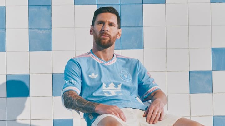 Lionel Messi helped Inter Miami unveil their new third kit. Lionel Messi helped Inter Miami unveil their new third kit.