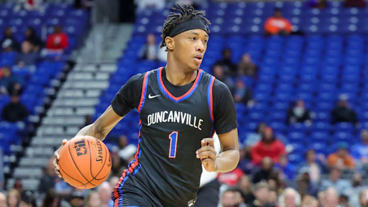 Ron Holland surveys the floor during his junior season at Duncanville High School in 2021-22. Holland helped the Panthers win three consecutive UIL state basketball championships — the last of which was stripped by the UIL. Holland plays for the Detroit Pistons now. Ron Holland surveys the floor during his junior season at Duncanville High School in 2021-22. Holland helped the Panthers win three consecutive UIL state basketball championships — the last of which was stripped by the UIL. Holland plays for the Detroit Pistons now.