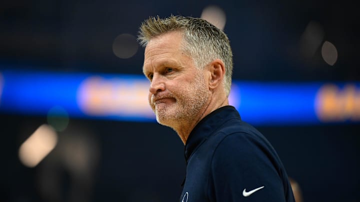 Golden State Warriors head coach Steve Kerr looks on against the Indiana Pacers. Golden State Warriors head coach Steve Kerr looks on against the Indiana Pacers.