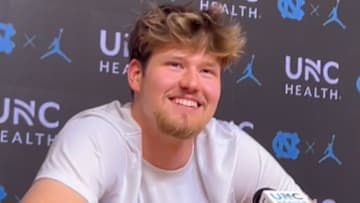 UNC basketball center Henri Veesaar during a press conference at the Smith Center on Sept. 10, 2025.