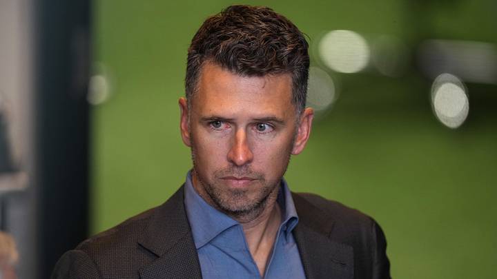 Apr 25, 2026; San Francisco, California, USA; San Francisco Giants president of baseball operations Buster Posey before the game against the Miami Marlins at Oracle Park. Mandatory Credit: Darren Yamashita-Imagn Images