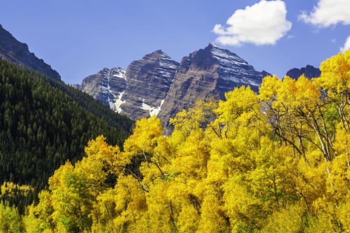 Maroon Bells and golden leaves are a great combo.