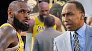 The Los Angeles Lakers' LeBron James and ESPN's Stephen A. Smith