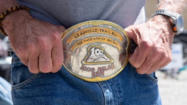 A picture of prize belt buckle for bike race