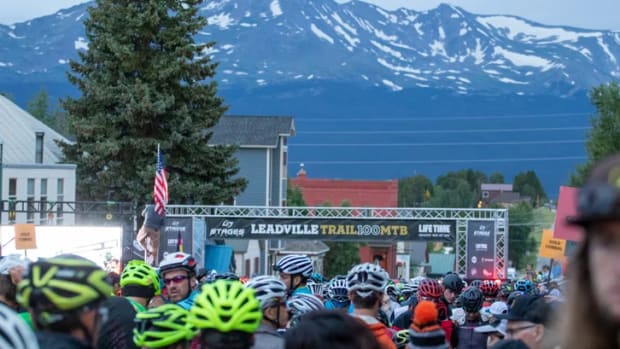 The starting line of the Leadville mountain bike race