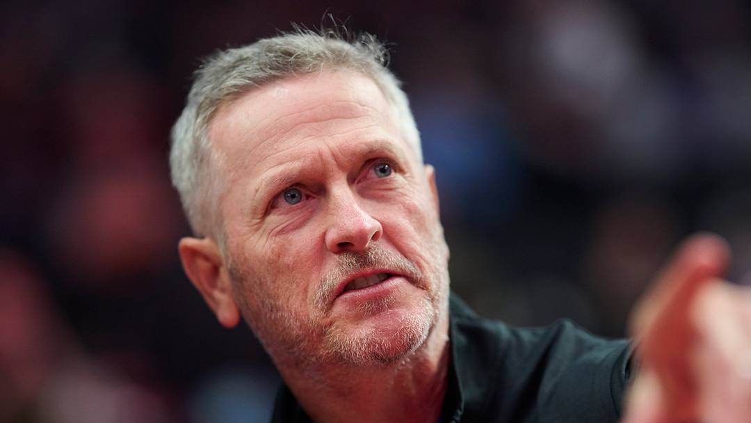Apr 2, 2026; Portland, Oregon, USA; Tom Dundon, the new owner of the Portland Trail Blazers, before a game between the Portland Trail Blazers and the New Orleans Pelicans at Moda Center. Mandatory Credit: Troy Wayrynen-Imagn Images