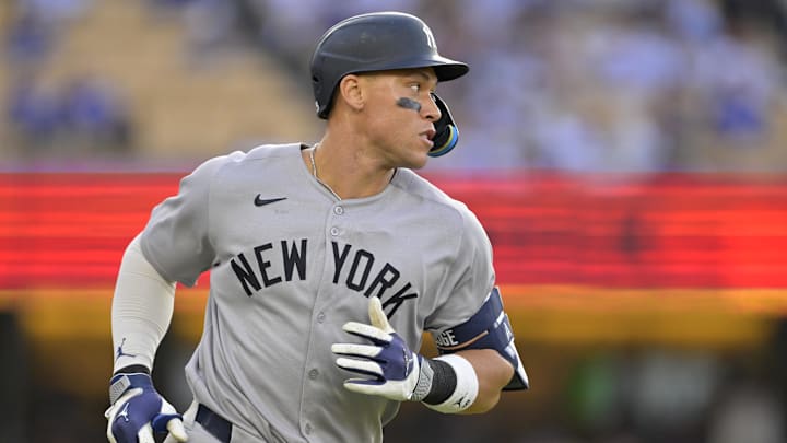 May 31, 2025; Los Angeles, California, USA; New York Yankees right fielder Aaron Judge (99) rounds the bases on his second solo home run of the game in the eighth inning against the Los Angeles Dodgers at Dodger Stadium. Mandatory Credit: Jayne Kamin-Oncea-Imagn Images May 31, 2025; Los Angeles, California, USA; New York Yankees right fielder Aaron Judge (99) rounds the bases on his second solo home run of the game in the eighth inning against the Los Angeles Dodgers at Dodger Stadium. Mandatory Credit: Jayne Kamin-Oncea-Imagn Images