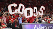 Nov 12, 2025; Houston, Texas, USA; Fans cheer after a Houston Cougars basket during the first half against the Oakland Golden Grizzlies at Fertitta Center. Mandatory Credit: Troy Taormina-Imagn Images