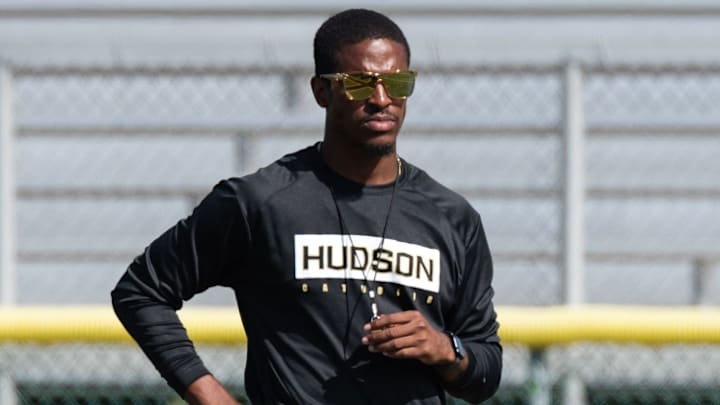 Hudson Catholic head coach Lamar McKnight (above) was tragically killed in a car crash on Friday, along with five other people, including one of his assistant coaches, in Newark, New Jersey. Hudson Catholic head coach Lamar McKnight (above) was tragically killed in a car crash on Friday, along with five other people, including one of his assistant coaches, in Newark, New Jersey.
